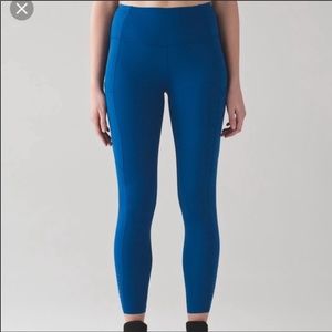 Lululemon Fast and Free 7/8 Tights, Blue, size 10